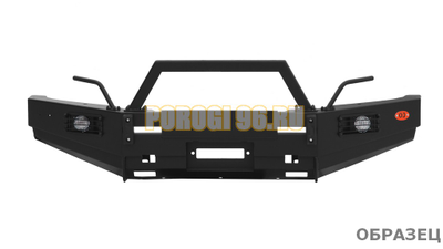 Передний силовой бампер без дуг серии Трофи на Nissan Patrol Y61 2004-2010 (02.008.11)