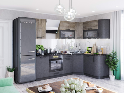 Кухня "Крафт" (Domani) эдгрейн