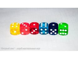 Кубики шестигранные прозрачные (D6) в асс-те