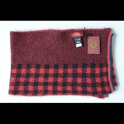 Клетчатый шарф с зигзагом Vizio Италия 8076 S красный фото