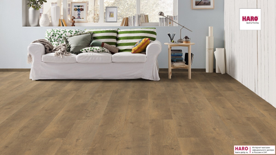 Ламинат Haro Tritty 100 Campus Дуб Бергамо Натур 538747 фото в интерьере