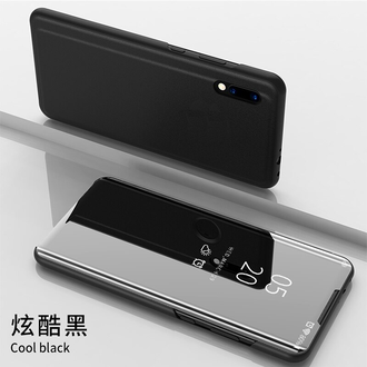 Зеркальный чехол-книжка для Xiaomi Mi9 / Mi 9 Lite (черный)
