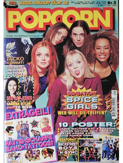 Popcorn Magazine January 1998 Aqua, Spice Girls, Aaron Carter, Justin Timberlake, Backstreet Boys, T