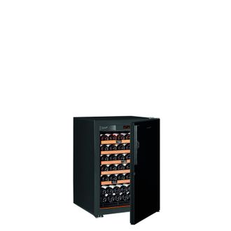 Винный шкаф Eurocave V-Revel-S Сплошная дверь Black Piano, Максимальная комплектация, поддоны - светлое дерево