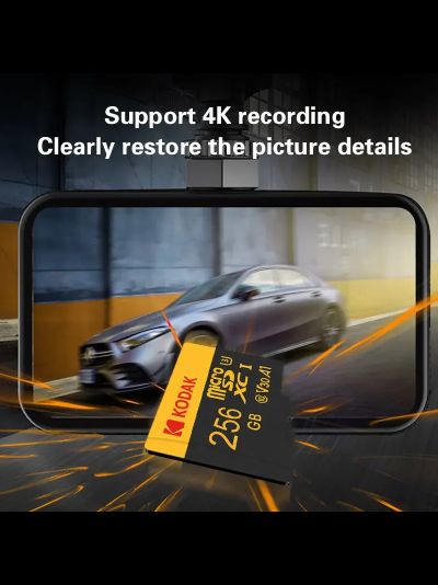 Карта памяти Kodak Micro SD, класс 10, UHS-1 U3 V30 A1 на 256 ГБ, чтение 100 МБ/с, запись данных 30 МБ/с, + переходник SD