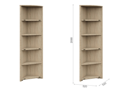 Стеллаж угловой 520 Дуб Сонома