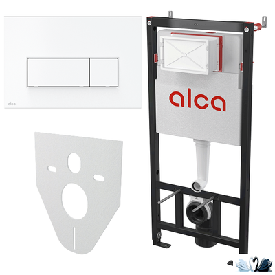 Инсталляция Alcadrain AM101/1120-4:1 RU M570-0001 SET 4v1 с белой клавишей смыва