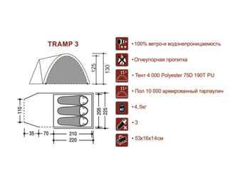 Палатка INDIANA TRAMP 3