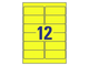 Этикетки А4 всепогодные Avery Zweckform, жёлтый полиэстер, 99.1x42.3мм, 12шт/л, L6107-20