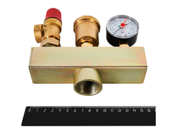 Группа безопасности котла ROMMER 3 бар, 1 (до 50 кВт) (в теплоизоляции) (Арт. RVS-0004-055025)