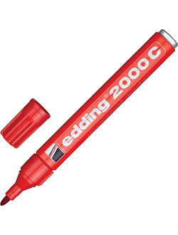 Маркер перманентный EDDING E-2000C/2, красный, 1,5-3мм металлический корпус
