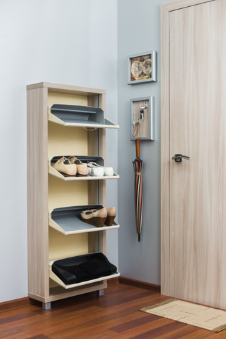 Обувница Айрон-4 (фасад стекло Белое)