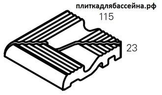 K764680E0001VTE0 (K764680) 12.5x12.5 Pool RAL 5002 Cobalt Blue Pool Edge With Finger Grip External Corner A (Угол рукохвата наружний темно-синий)