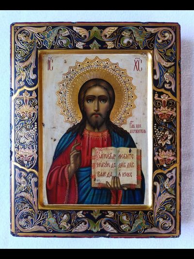 Господь Вседержитель. Спаситель. Рукописная икона 22х28см.
