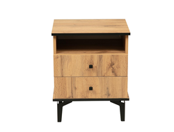 Спальня ЛИБЕРТИ - Тумба прикроватная 51.17 (опора 150мм) Дуб Вотан/Черный