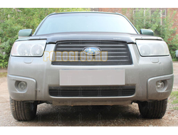 Защита радиатора Subaru Forester II 2005-2008 black верх