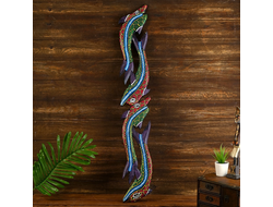 Модель № W151: панно &quot;Дельфины&quot; из дерева албезии (цвета - в ассортименте)