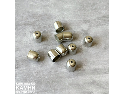 Шапочки на кисточки 10х11 мм, цвет серебро, цена за набор