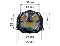Билед модули Aozoom B-011 Laser 2024 3.0 дюйма, 4 чипа, 5500K, 12V, 54W/81W, крепление 3R (комплект, 2шт)