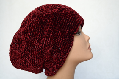 Мягкий вязаный берет Vizio Италия 6515 бордовый фото