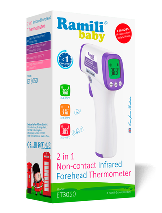 Инфракрасный ушной и лобный термометр Ramili ET3050