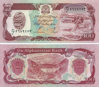 Афганистан 100 афгани 1991 г.