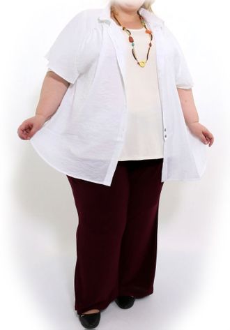 Женские летние прямые брюки арт. 36005-415 (цвет марсала) Размеры 62-84