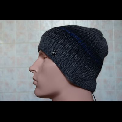 Италия вязаная мужская шапка Vizio 6252 C серая