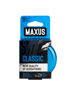 168/1 Презервативы Maxus Classic, классические, латекс, железный кейс, 3 шт.