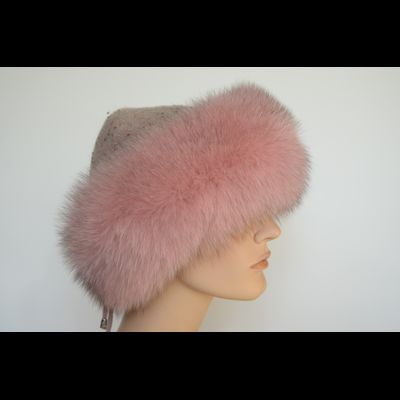 Шапка Vizio 8058 CCP  V с мехом розовая