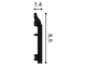 Напольный плинтус гибкий SX172F - 8,5*1,4*200см