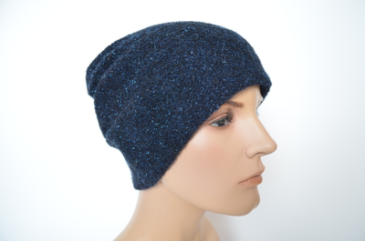 женская синяя итальянская шапка