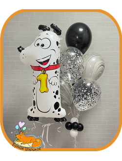 Комплект шаров на 1 годик виде собачки