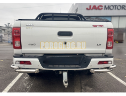 Защита заднего бампера угловая двойная Папа Тюнинг d60/42 для Jac T8 Pro 2020-