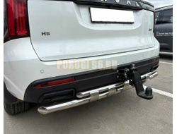 Защита заднего бампера двойная с перемычками Папа Тюнинг d60/42 для Haval H5 2024-