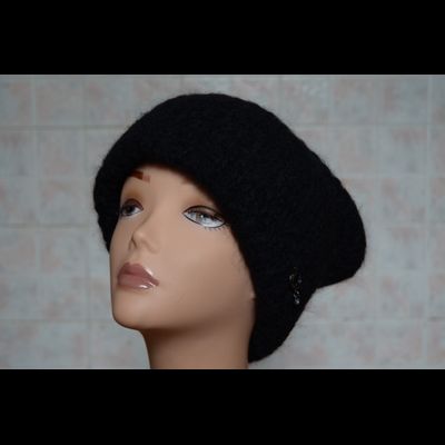 Вязаная шапка с отворотом  Vizio Италия 5967 CR черная