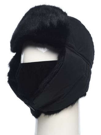 Шапка ушанка с маской Евро Норка цвет Чёрный ткань Taslan (Размер 58-60)