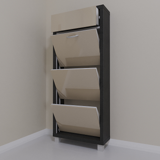 Обувница Айрон-3 Плюс (фасад стекло Капучино)