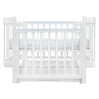 Кроватка детская продольный маятник Pituso Olivia Белый-Белый