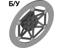 ! Б/У - Technic, Steering Brake Disk 8 x 8 with Black Center Pattern, Light Bluish Gray (71711pb01 6331551) - Б/У