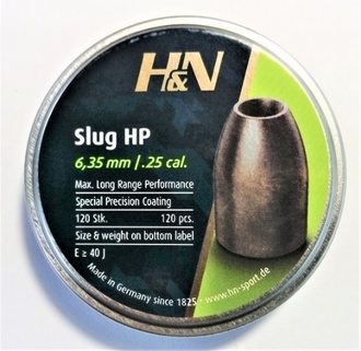 ПУЛИ ДЛЯ ПНЕВМАТИКИ H&amp;N SLUG HP 6.36 ММ. 2,33 Г (120 ШТ)