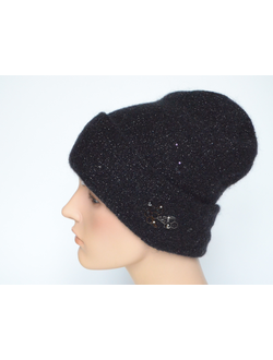 Vizio Италия 8058 CRY шапка черная с отворотом фото