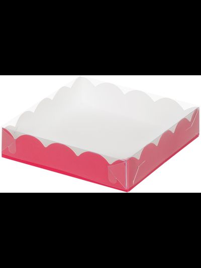 Коробка для печенья/пряников с прозр. кр. (красная), 155*155*35мм