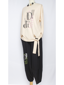 КОСТЮМ ДЖЕМПЕР  И БРЮКИ_ТЮЛЬПАН  крем р.50-58