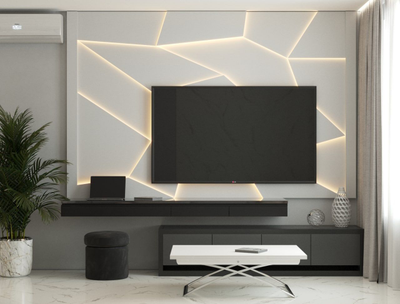 Световая 3D панель из МДФ в эмали "Levels (light)"