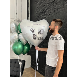 Набор сердце шар с фотографиями для папы