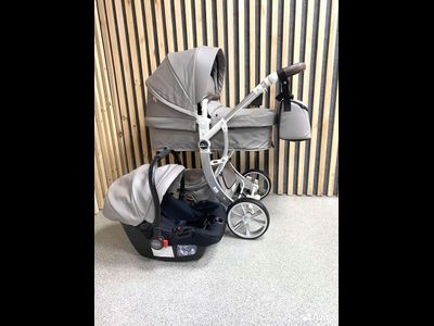 Детская коляска 3 в 1 Farfello Aimile Original Космический Латте Экокожа