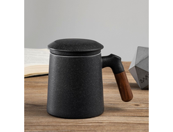 Деревянная керамическая чашка для чая  Quange MKT401