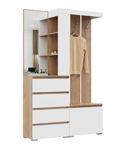 Хелен Прихожая 1260х1980х355 Крафт золотой/белый