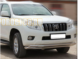 Защита переднего бампера двойная d76/60 для Toyota Land Cruiser Prado 150 (2010-...)